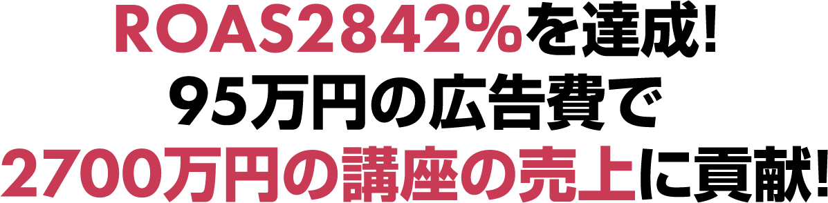 ROAS2842%を達成!